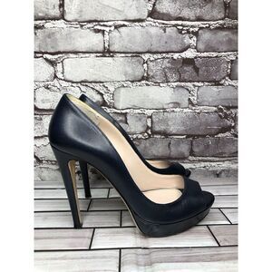 Miu Miu Blue Leather Peep Toe Platform Stiletto Heels Women’s Sz 37EU/6.5M US